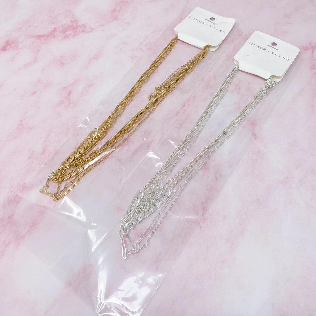 Brooklyn Four Chains Necklace Set Of 3