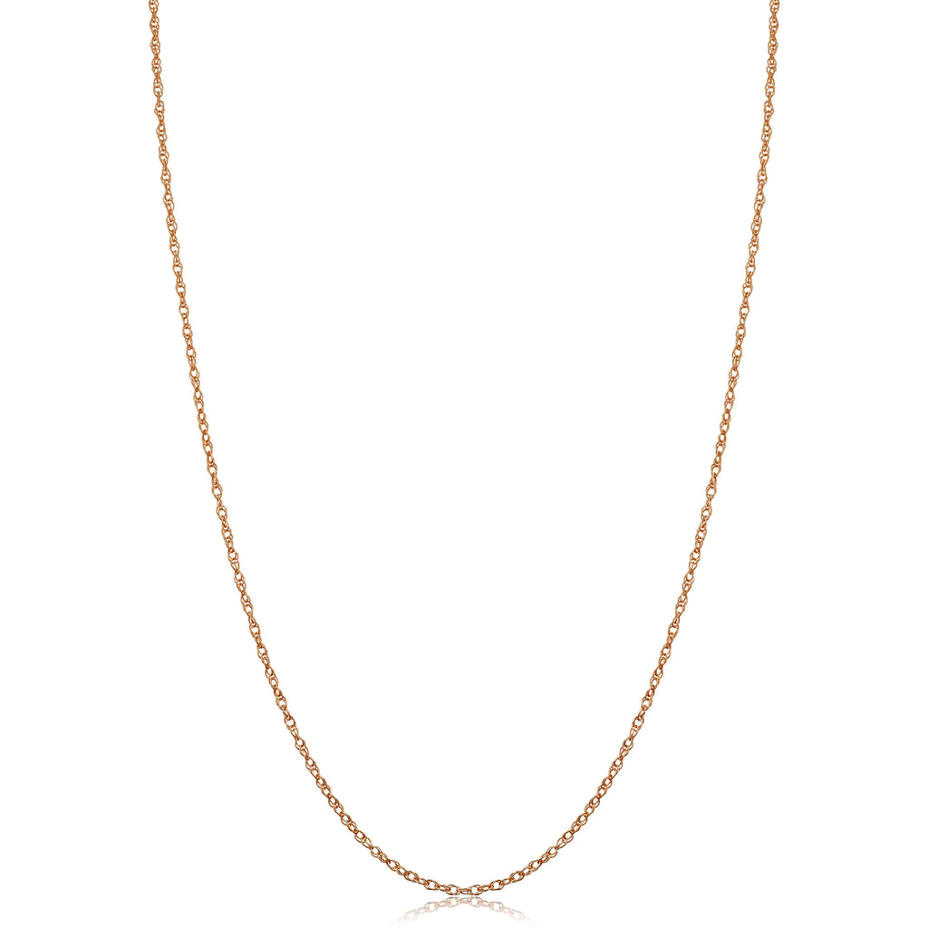 Kooljewelry 14k Rose Gold Rope Chain Pendant Necklace (1 mm 24 inch)