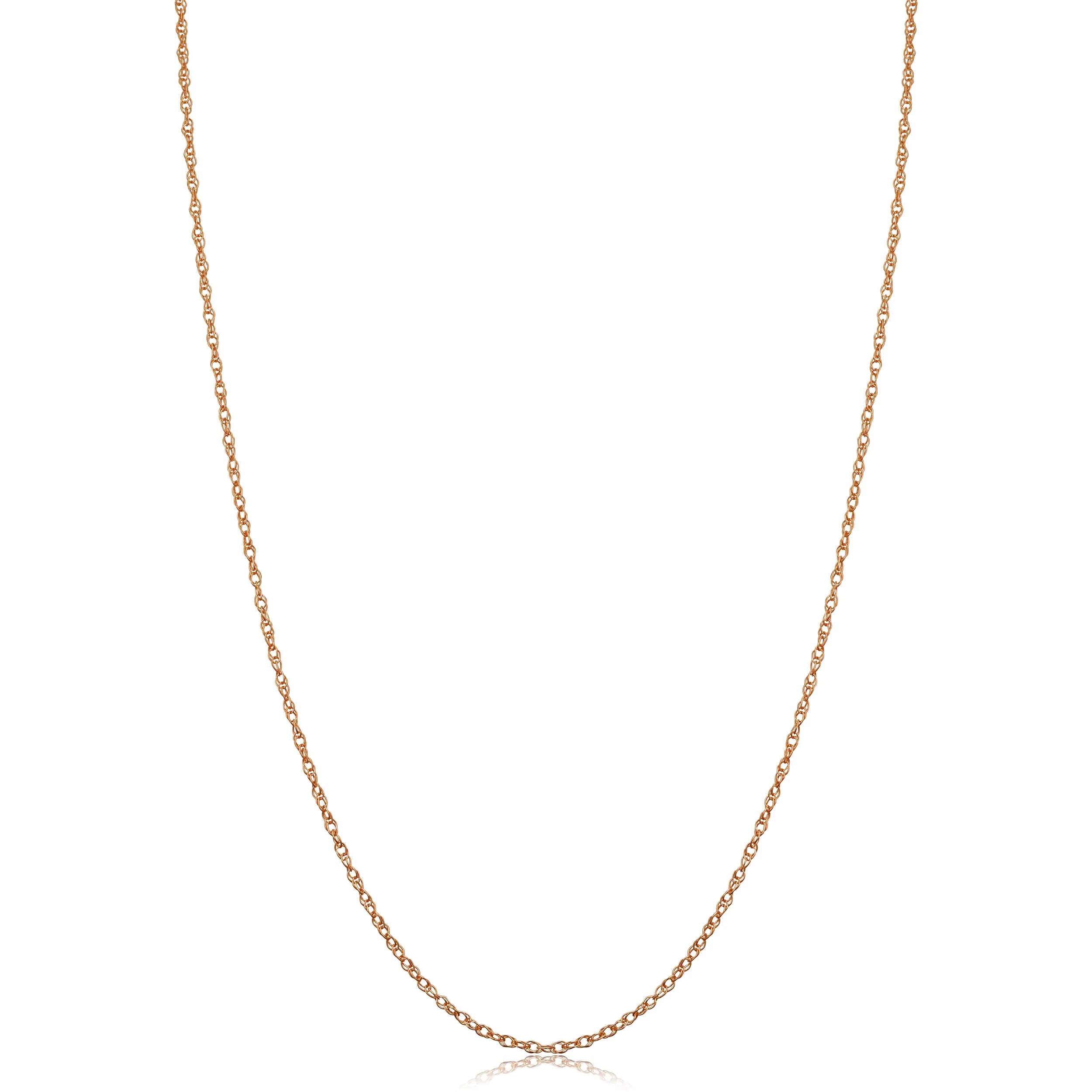 Kooljewelry 14k Rose Gold Rope Chain Pendant Necklace (1 mm 24 inch)