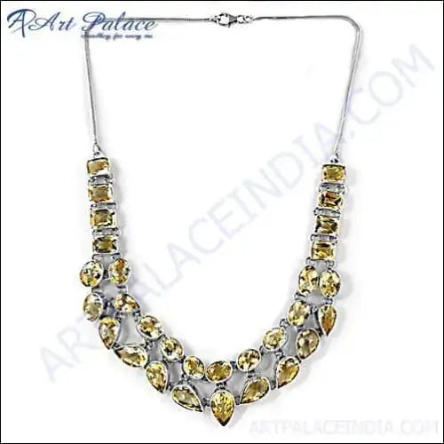 Stunning Citrine Silver Necklace - Elegant Jewelry for Every Occasion