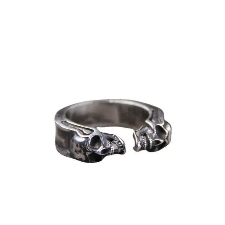925 Thai Silver Engraved Skull Ring