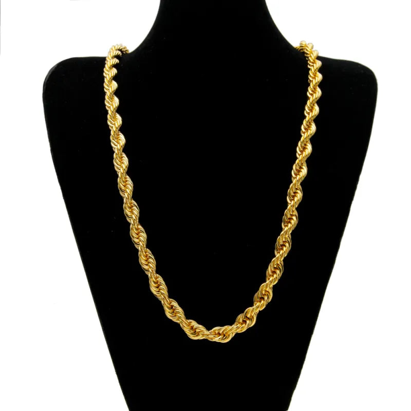 Hip Hop Gold-Plated Twisted Rope Chain