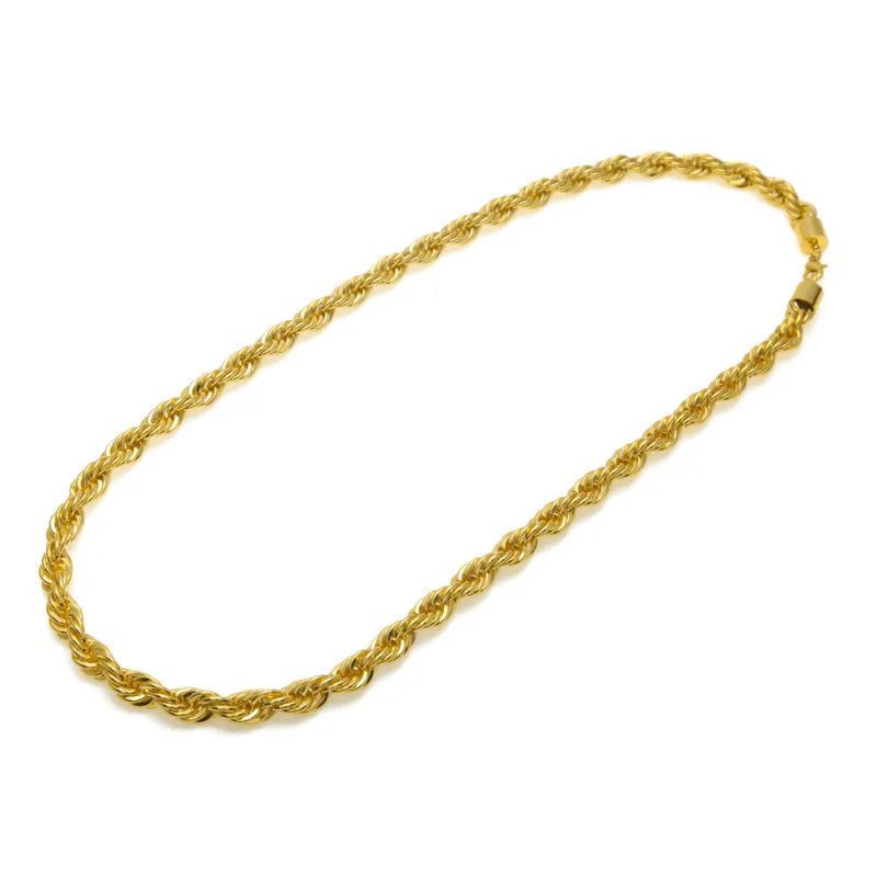 Hip Hop Gold-Plated Twisted Rope Chain