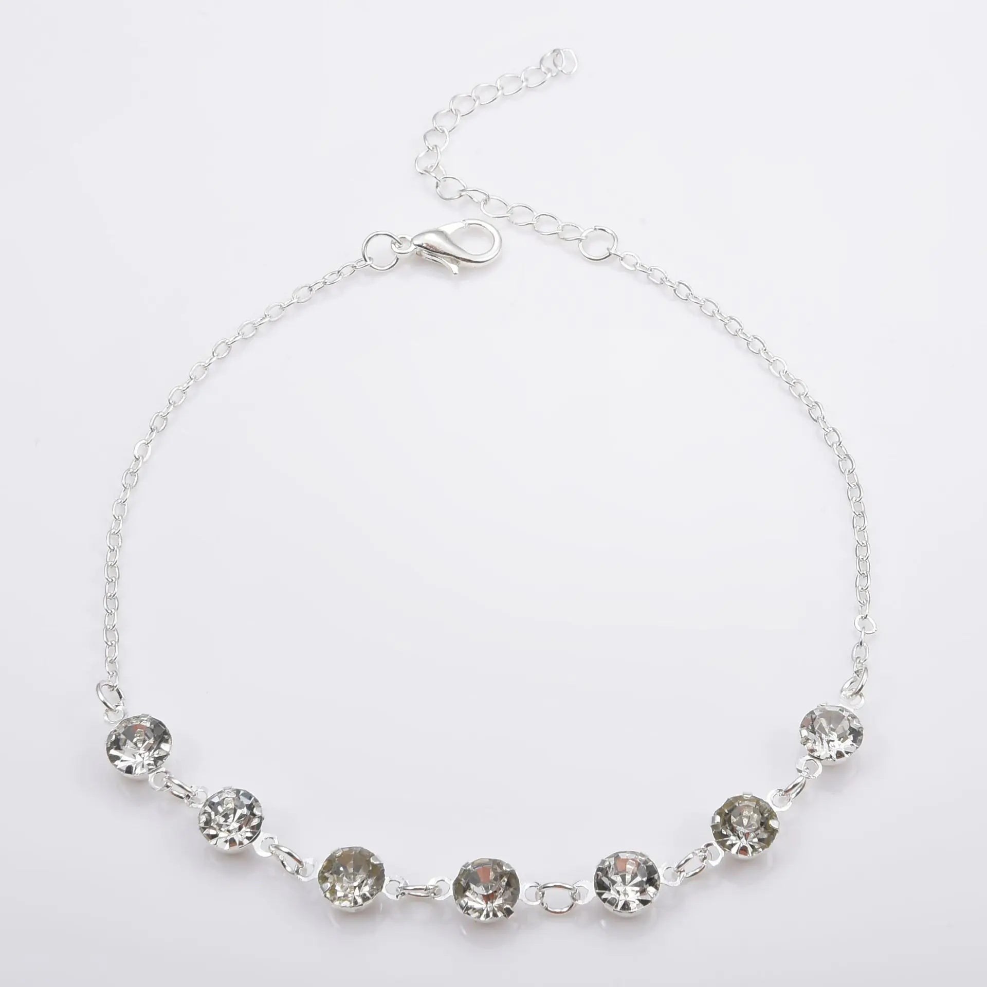 Simple Jewelry 7 Rhinestone Foot Chains Anklet