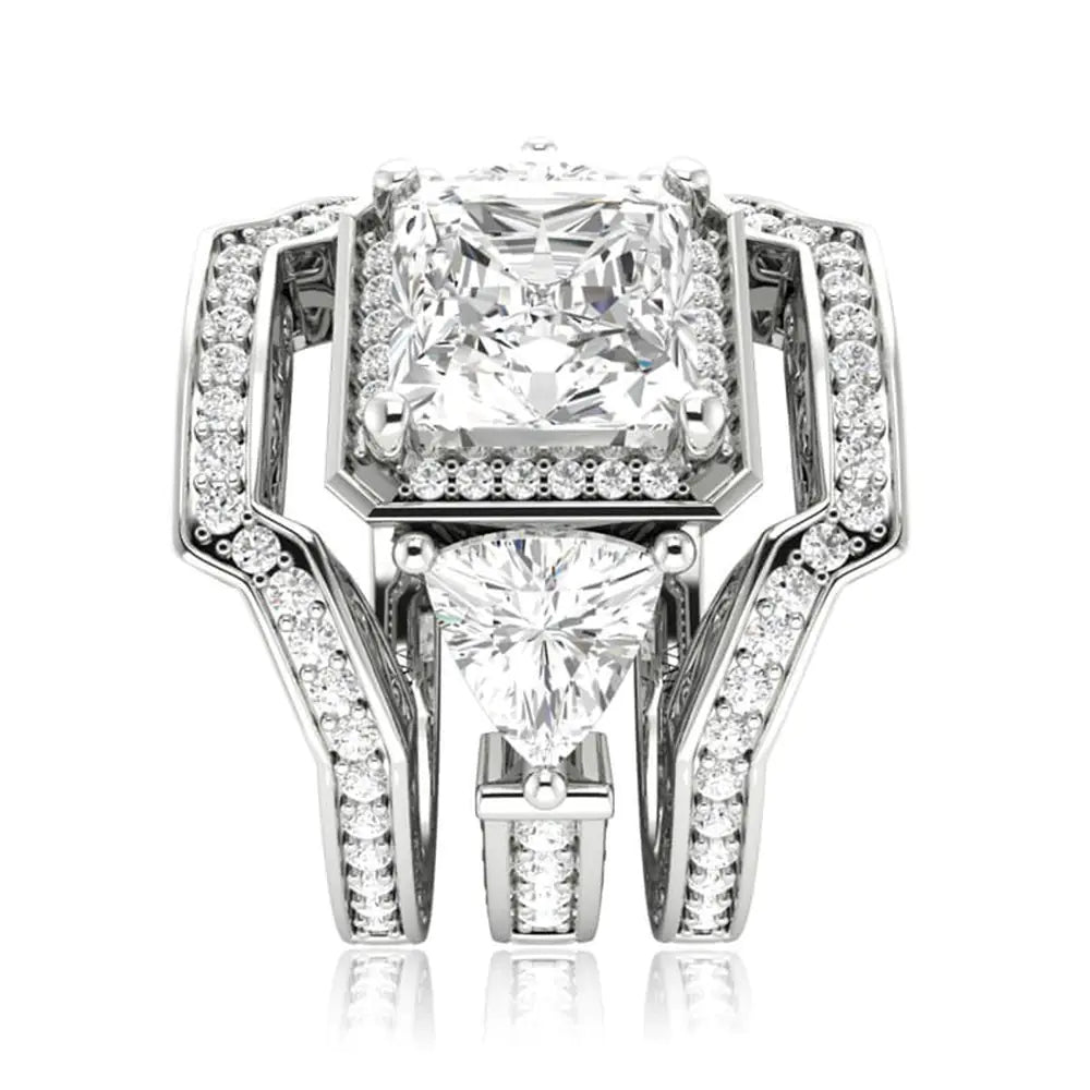 Square Ring, Moonstone Wedding Ring