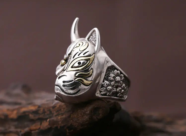 Mask Ring, Sterling Silver Ring, Thai Silver Ring