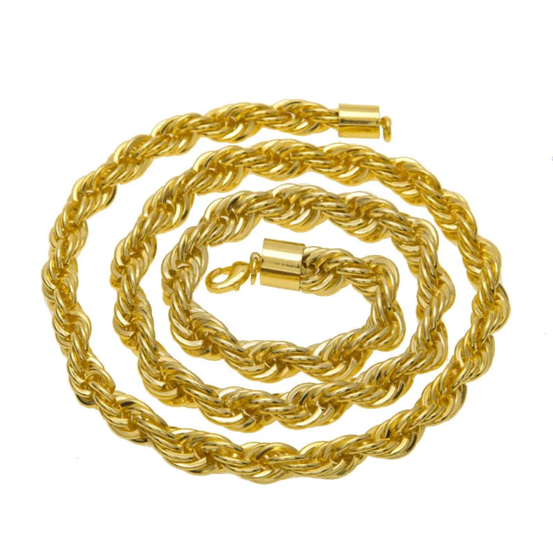 Hip Hop Gold-Plated Twisted Rope Chain